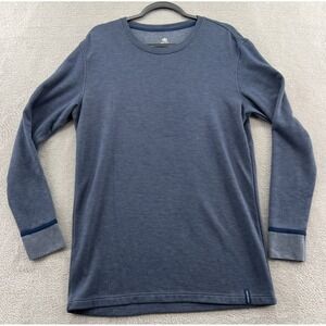 David Archy Shirt Men's Medium Blue Crew Neck Thermal Long Sleeve